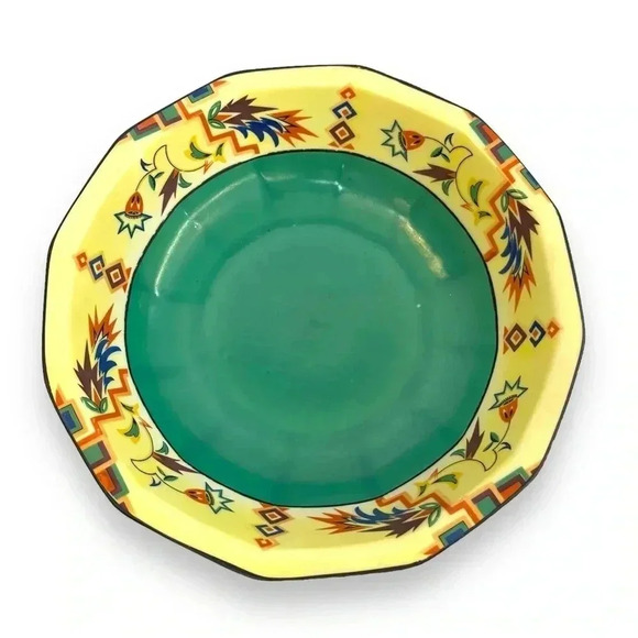 Vintage German Beyer and Bock Painted Ceramic Decorative Plate Set - Picture 2 of 10